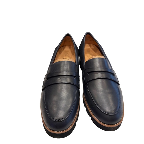 Vionic Women's Cheryl II Leather Loafers Navy Sz Chunky Lug Sole Sz 9.5 NIB - Picture 3 of 14